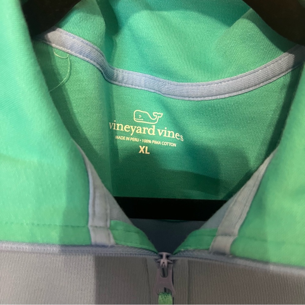 Vineyard Vines Blue 1/4 Zip Pullover Sweatshirt Men’s XL Pima Cotton Whale Logo - Picture 4 of 4